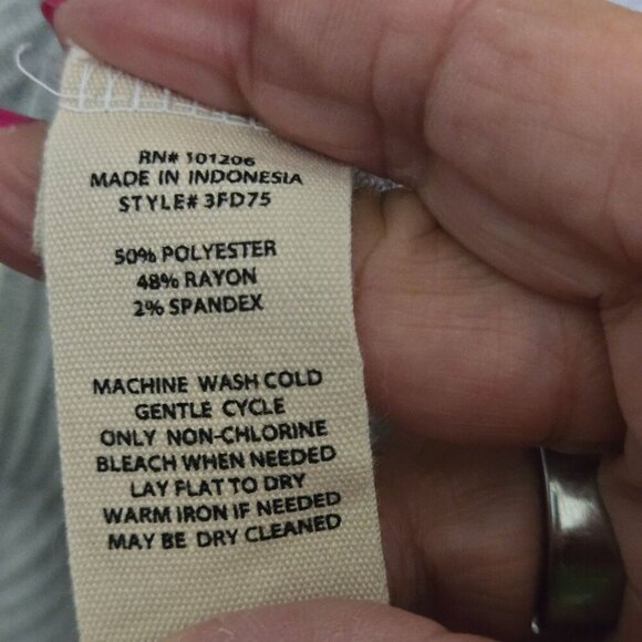 Soft Surroundings Tamara Tunic Green White Striped Collars V Neck Size PM - Picture 7 of 8